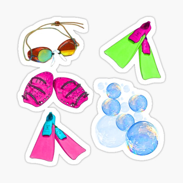 Item preview, Swimming sticker pack 1 designed and sold by seamistdesign.