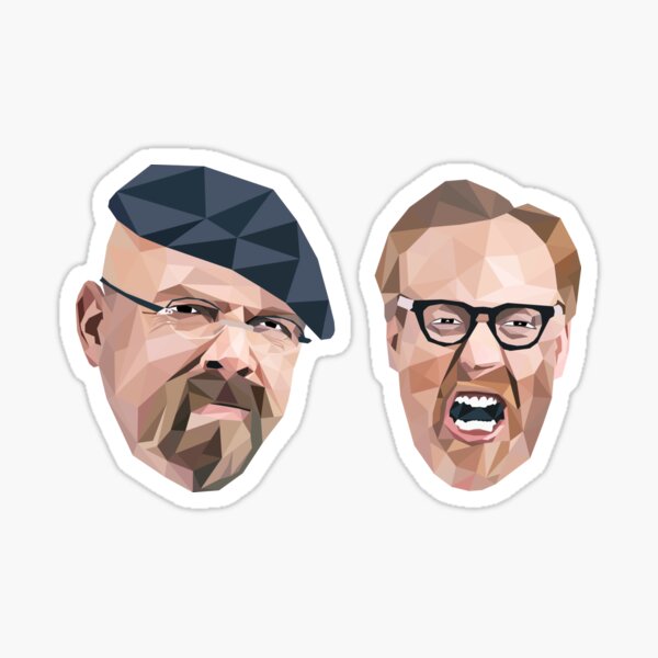 Adam Savage and Jamie Hyneman Low poly art Sticker