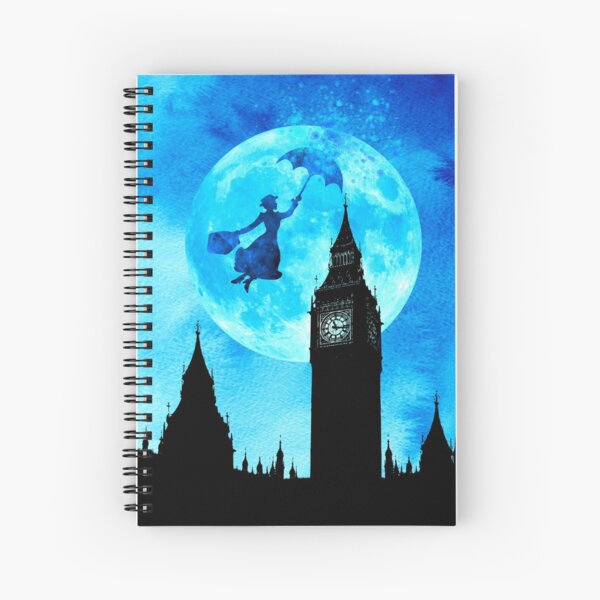 Magical Watercolor Night - Mary Poppins Spiral Notebook