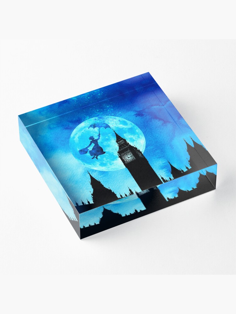 Alternate view of Magical Watercolor Night - Mary Poppins Acrylic Block
