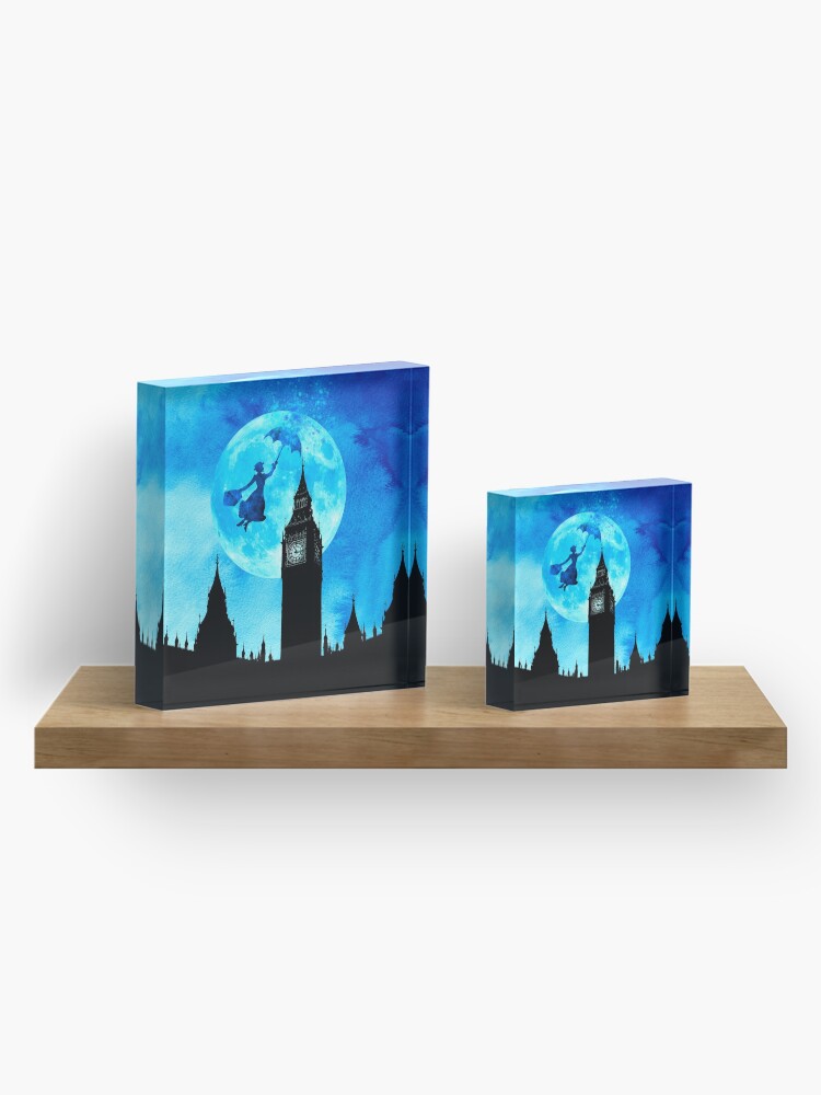 Alternate view of Magical Watercolor Night - Mary Poppins Acrylic Block