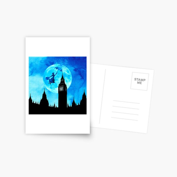 Magical Watercolor Night - Mary Poppins Postcard