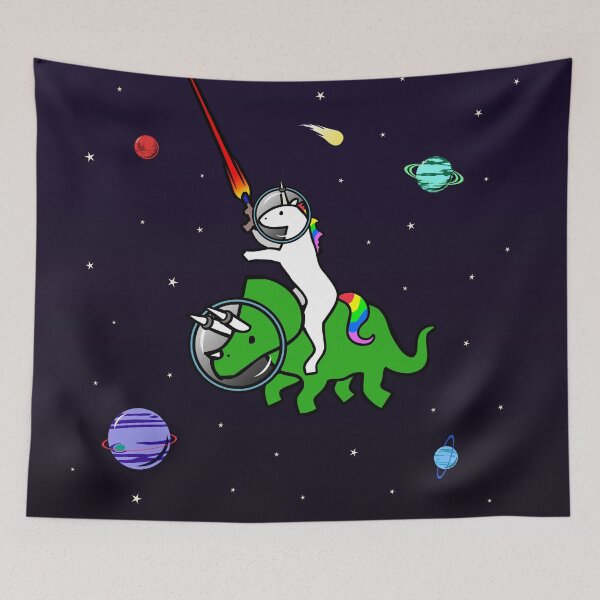 Item preview, Unicorn Riding Triceratops In Space designed and sold by jezkemp.
