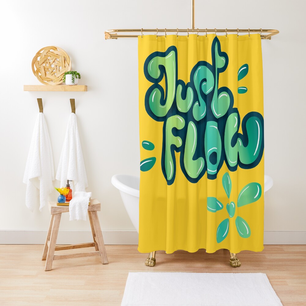 Just flow liquid lettering Shower Curtain