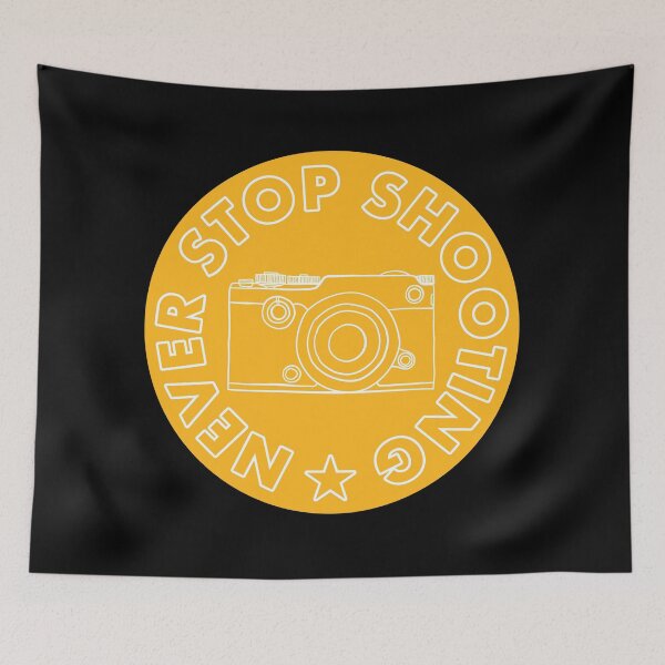 Item preview, Never Stop Shooting - Camera - Yellow designed and sold by MOREDANKMEMES.