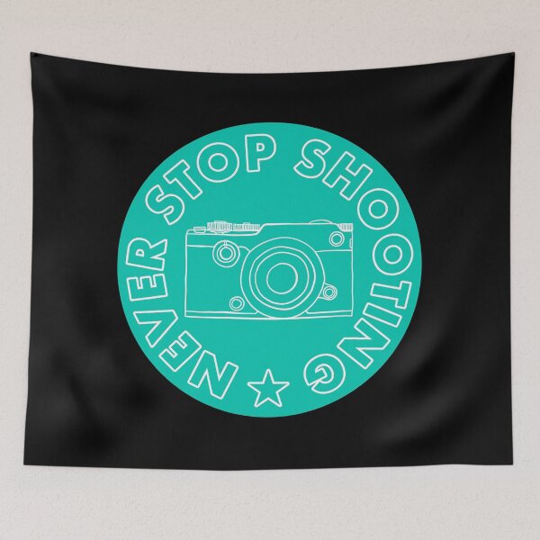 Item preview, Never Stop Shooting - Camera - Teal designed and sold by MOREDANKMEMES.