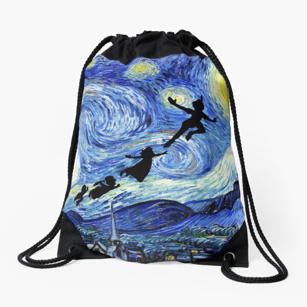 Peter Pan Starry Night Drawstring Bag