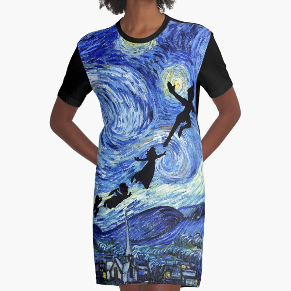 Peter Pan Starry Night Graphic T-Shirt Dress
