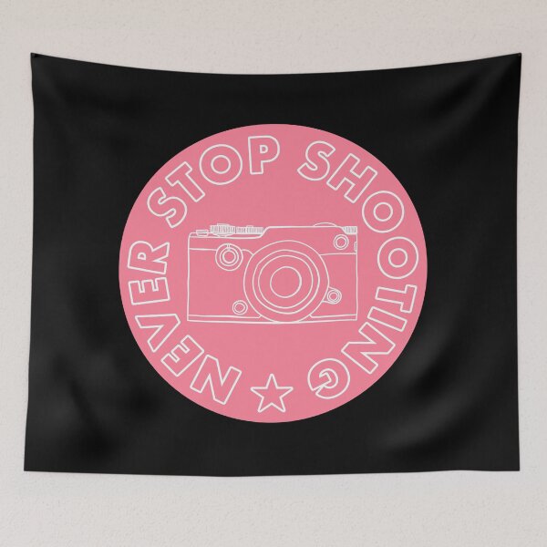 Item preview, Never Stop Shooting - Camera - Pink designed and sold by MOREDANKMEMES.
