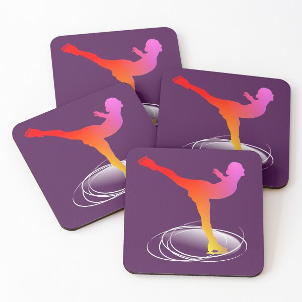 Item preview, Ice Skater Silhouette Bright Colorful Glowing Effect Colors designed and sold by Artification.