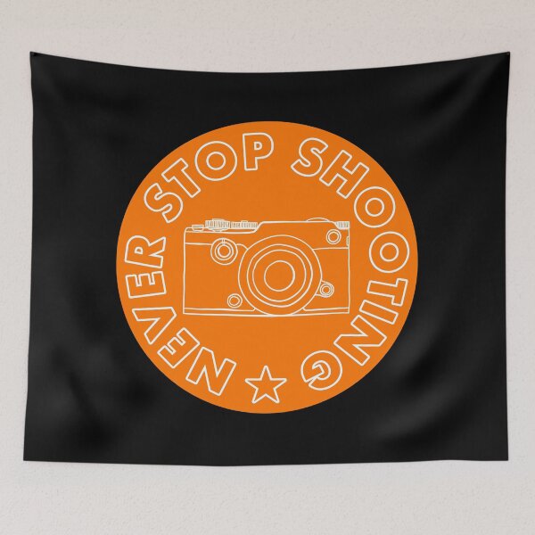Item preview, Never Stop Shooting - Camera - Orange designed and sold by MOREDANKMEMES.