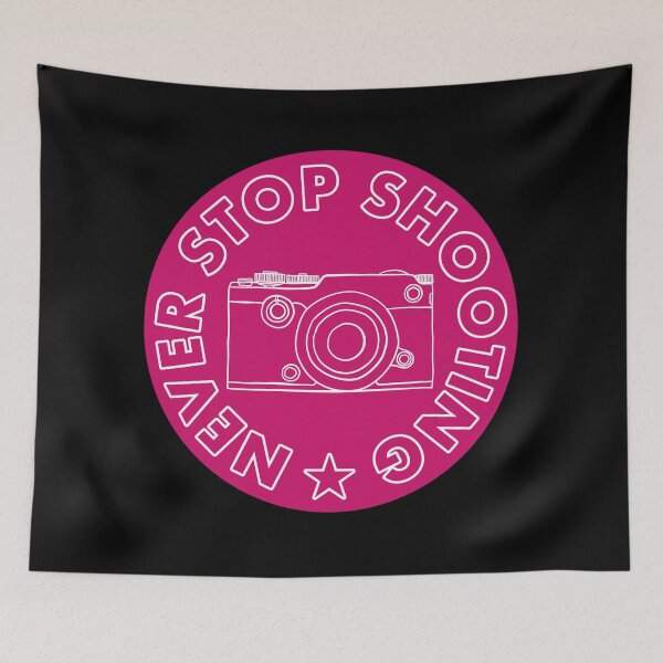 Item preview, Never Stop Shooting - Camera - Magenta designed and sold by MOREDANKMEMES.