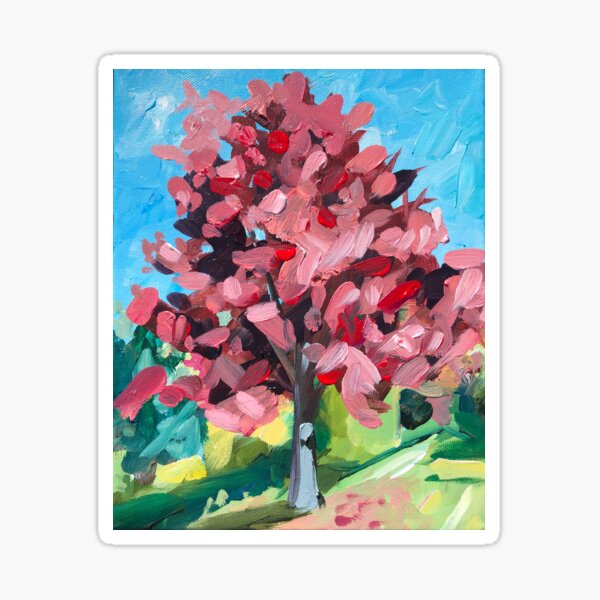 Bright pink autumn tree Sticker