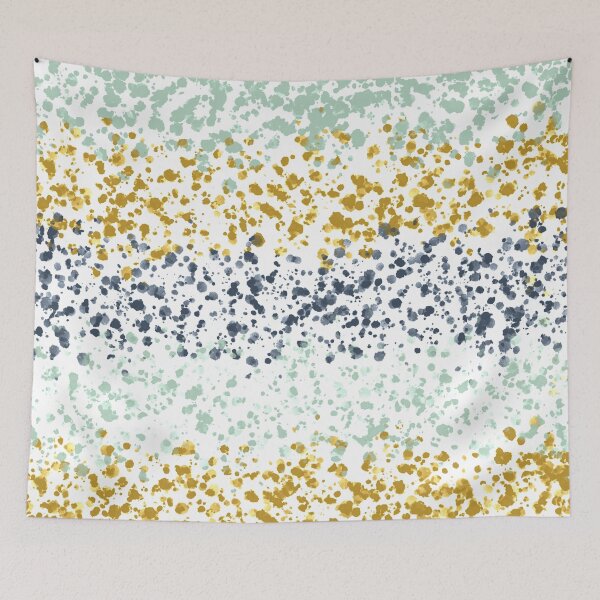 Item preview, Splatter Paint Stripes in Navy Blue, Aqua Mint, and Golden Mustard designed and sold by kierkegaard.