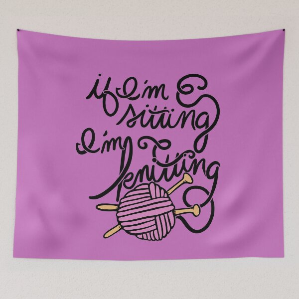 Item preview, If I'm sitting I'm knitting designed and sold by FrictionMaxxing.