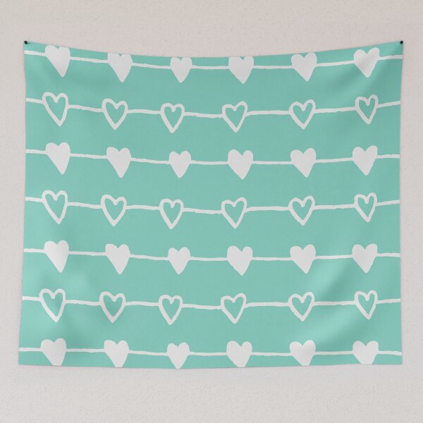 Item preview, Hand Drawn Hearts - Light Cyan designed and sold by Blue-Banana.