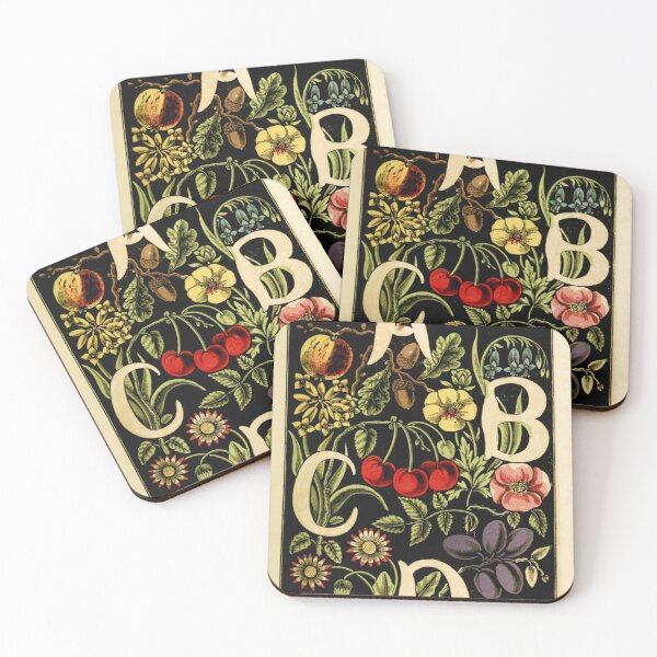 Item preview, The alphabet of flowers and fruit - Letters A, B, C, and D designed and sold by DejaVuStudio.