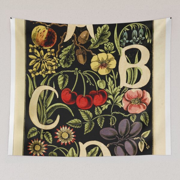 Item preview, The alphabet of flowers and fruit - Letters A, B, C, and D designed and sold by DejaVuStudio.