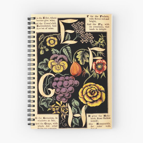 Item preview, The alphabet of flowers and fruit - Letters E, F, G, and H designed and sold by DejaVuStudio.