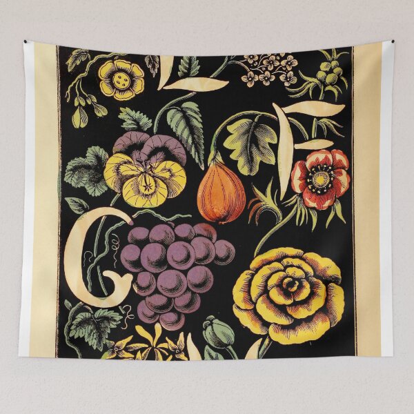Item preview, The alphabet of flowers and fruit - Letters E, F, G, and H designed and sold by DejaVuStudio.
