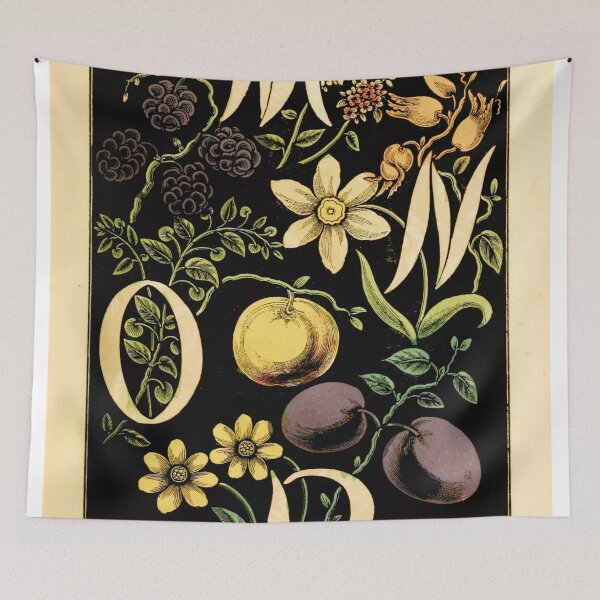 Item preview, The alphabet of flowers and fruit - Letters M, N, O, and P designed and sold by DejaVuStudio.