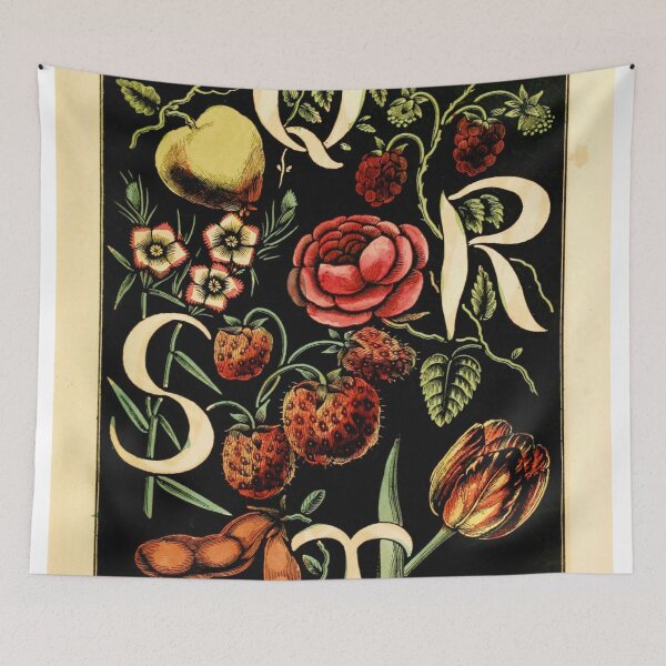 Item preview, The alphabet of flowers and fruit - Letters Q, R, S, and T designed and sold by DejaVuStudio.