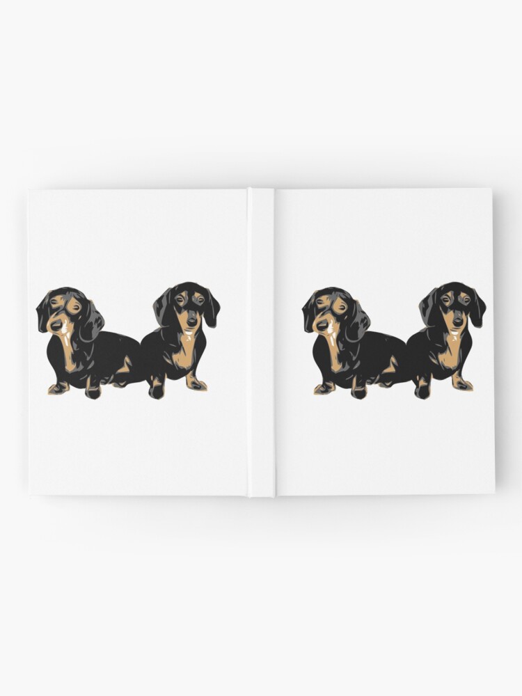 Alternate view of Two Dachshund Puppies Colour Vector Hardcover Journal