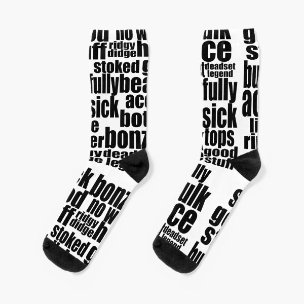 "Aussie Slang All the Slang" Socks by dodgerock Redbubble