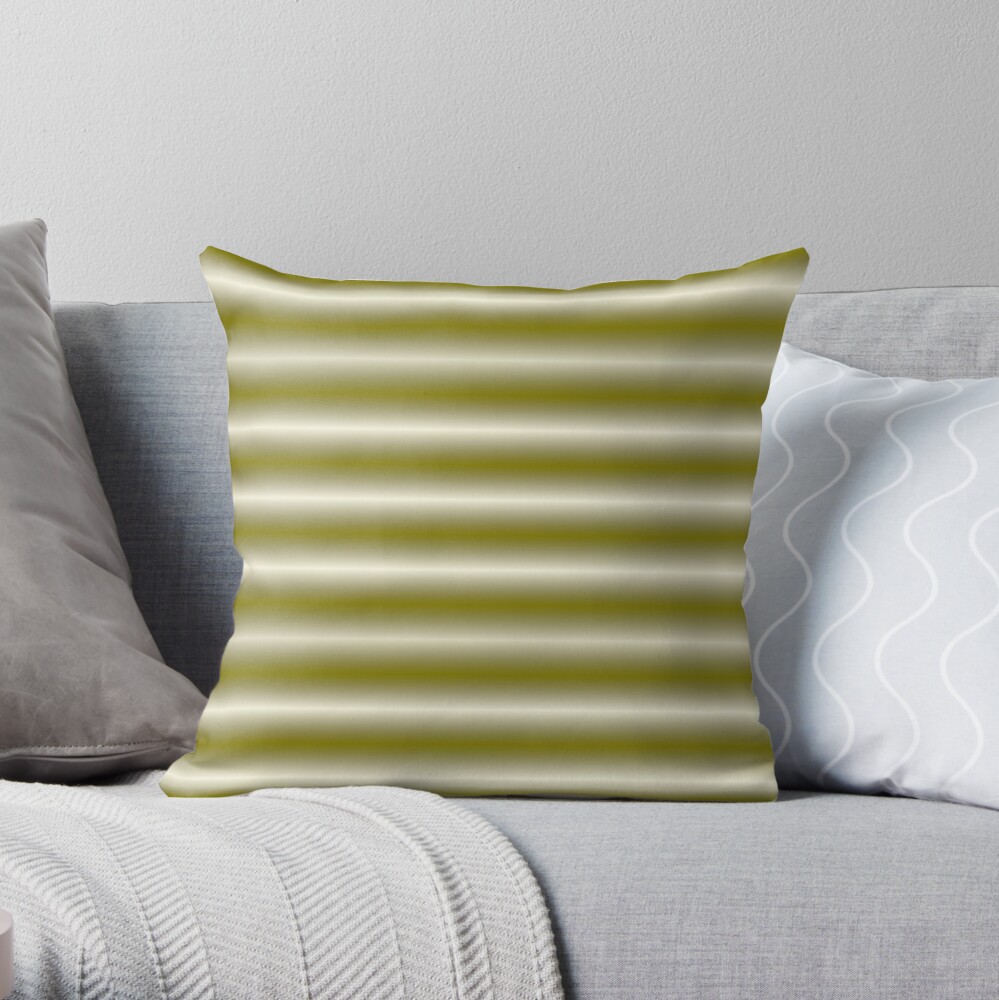 Vibrating Horizontal Bars - Lemon Yellow Throw Pillow