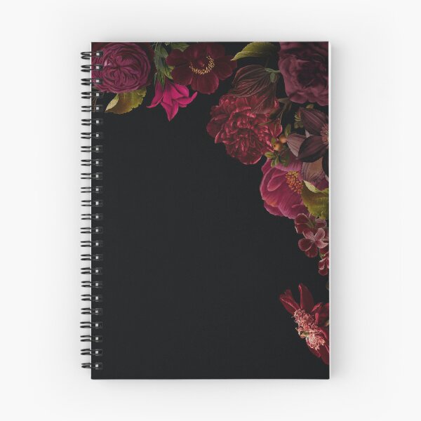 Item preview, Antique dark red roses and other flowers on black  Nightgarden designed and sold by UtArt.