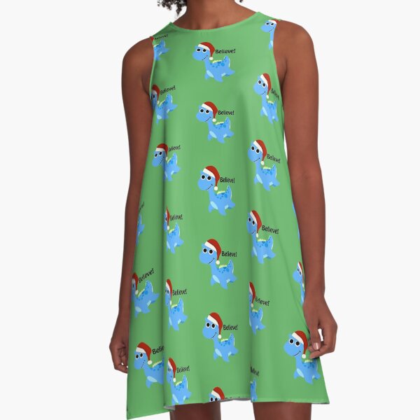 Believe! Cute Santa Nessie A-Line Dress
