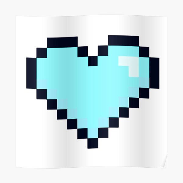 Minecraft Heart Sticker Poster By Pastelbubble123 Redbubble
