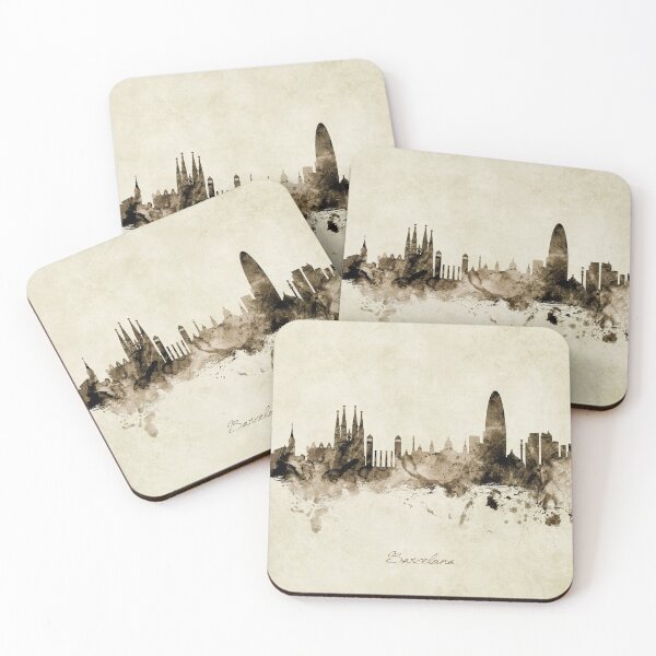 Item preview, Barcelona Spain Skyline designed and sold by ArtPrints.