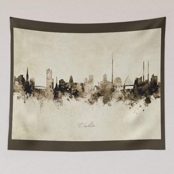 Aperçu de l'œuvre Dublin Ireland Skyline créée et vendue par ArtPrints.