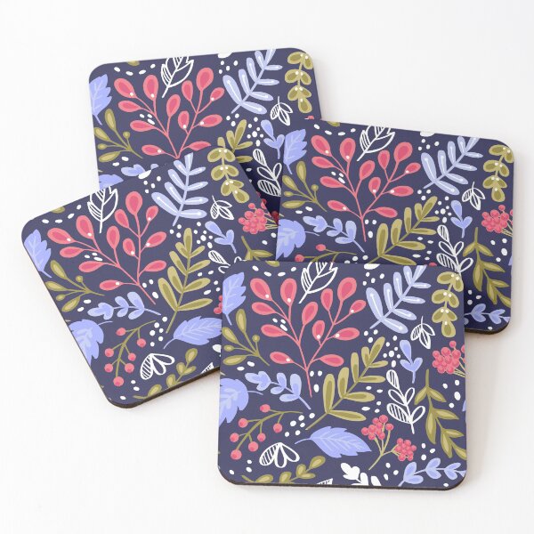 Artikelvorschau, Reben und Blätter - Navy Pink Olive Lavendar - Neu entworfen und verkauft von Spitfire July Doodles.