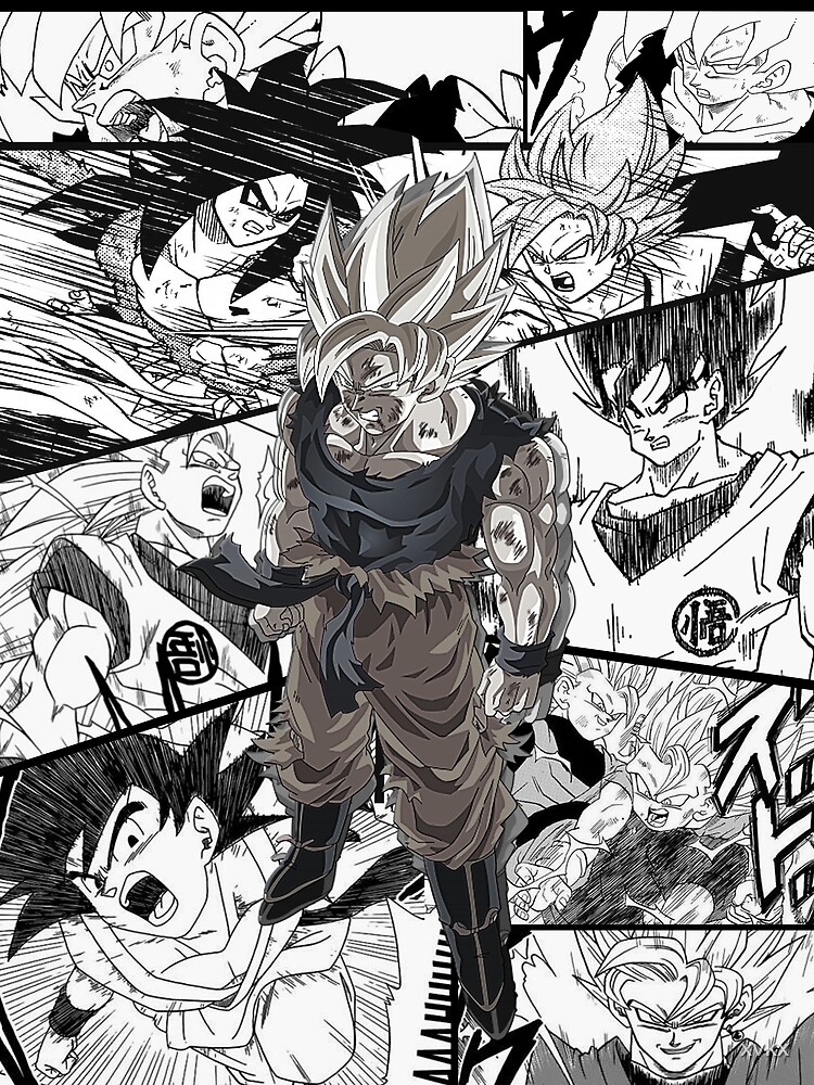 "Goku Manga black and white version Dragon ball super z" T ...