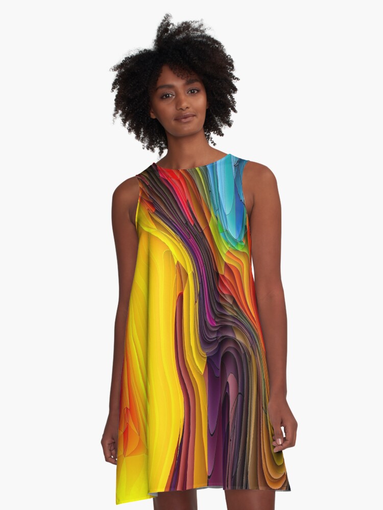 Rainbow color dress hot sale for women