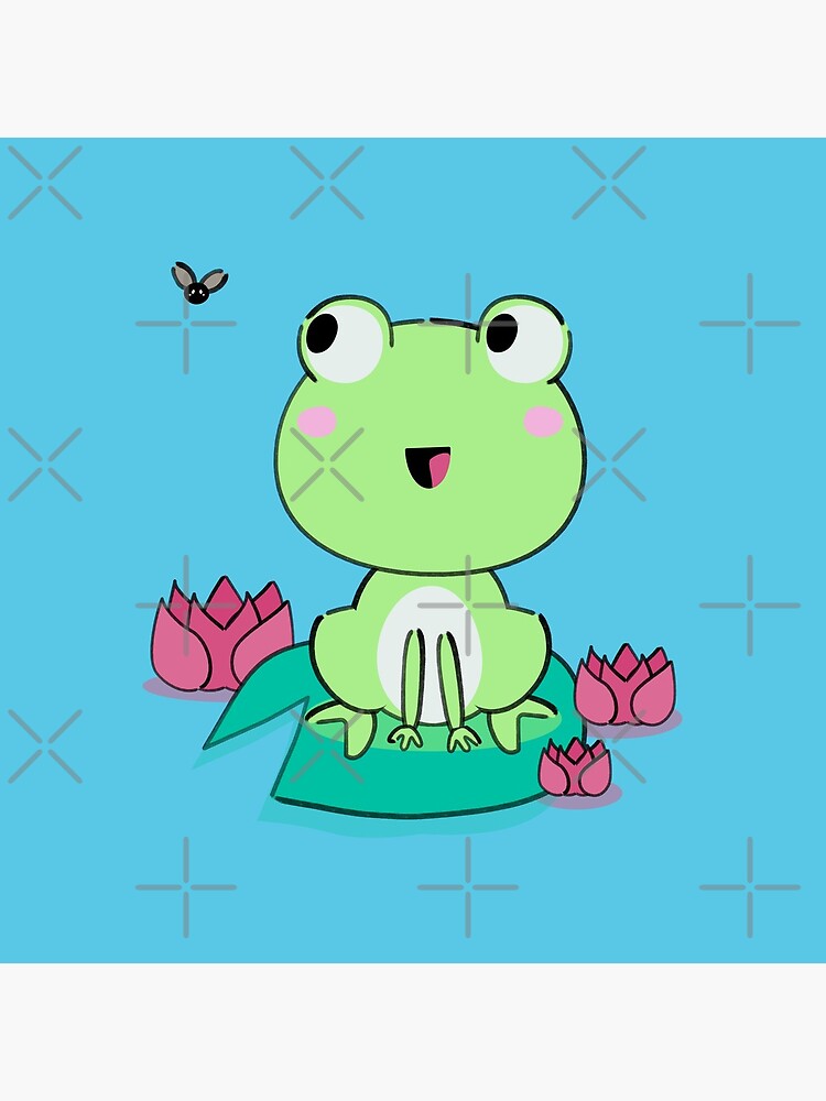 Ranita kawaii con flores de nenúfar de RolmiArt