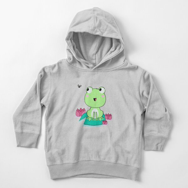 Ranita kawaii con flores de nenúfar Sudadera con capucha para bebé