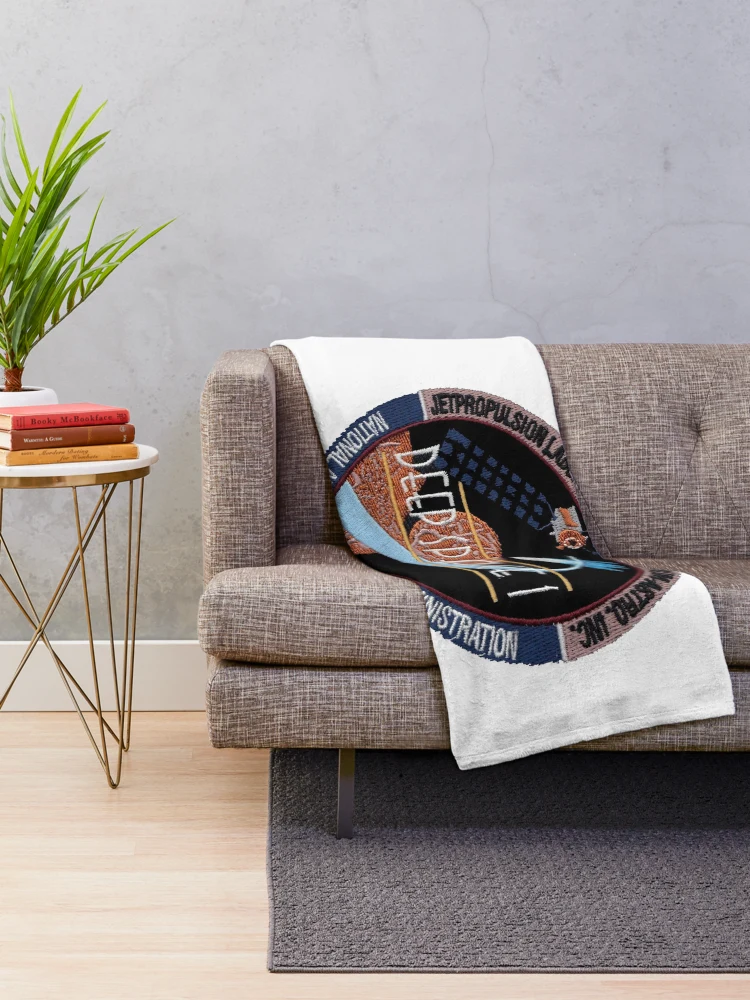 Thumbnail 2 of 6, Throw Blanket, Deep Space 1 Program Patch designed and sold by Nikki SpaceStuffPlus.