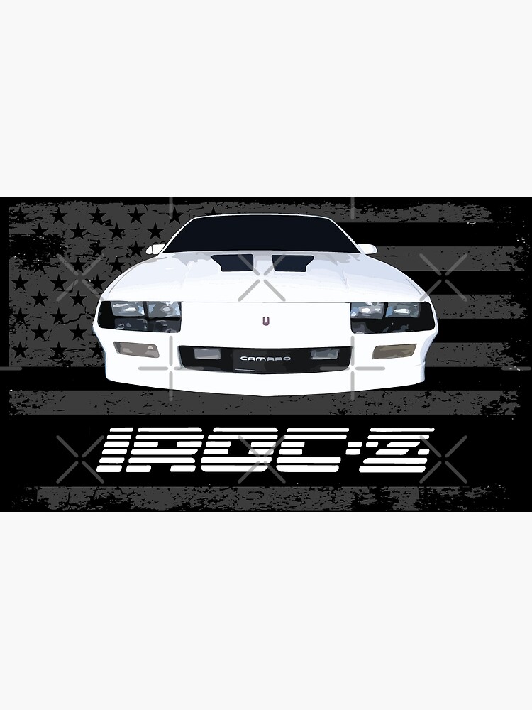 Disover Retro Chevy Camaro IROC-Z USA Flag Premium Matte Vertical Poster
