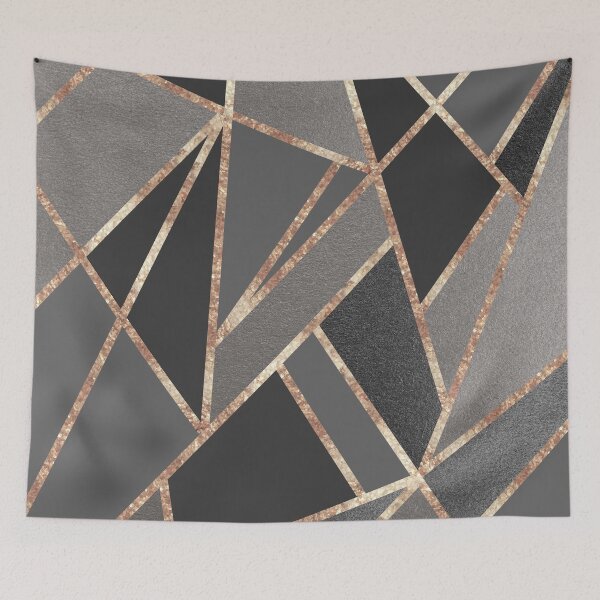 Item preview, Classic Silver Gray Charcoal Rose Gold Geo #1 #geometric #decor #art  designed and sold by Anita's & Bella's Art.
