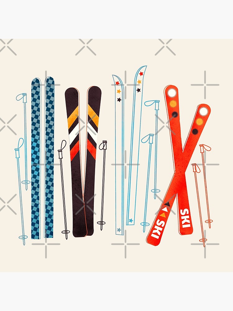 Colorful Retro Ski Illustration by ShowMeMars