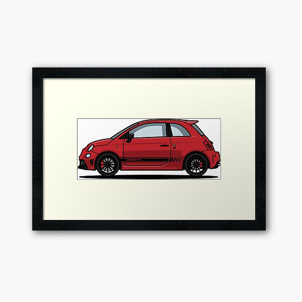 Abarth 595 Red Lámina enmarcada