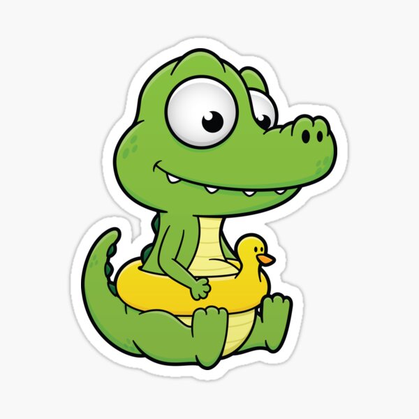 Cute Crocodile Cartoon Character Sticker