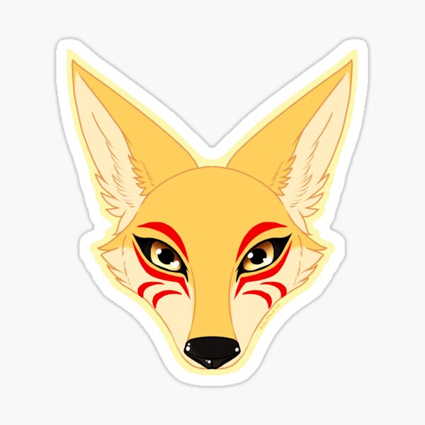 Gold Kitsune Sticker