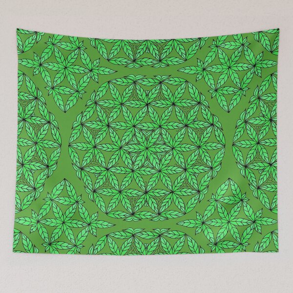 Item preview, Leaves of Life Mandala Green designed and sold by onemandalaaday.