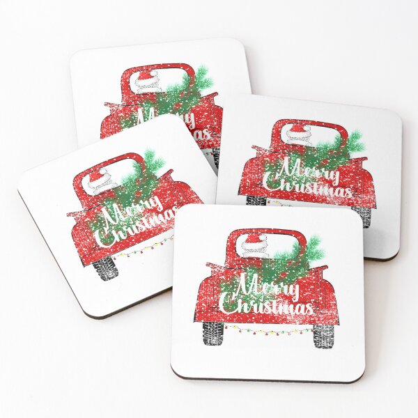 Item preview, Red Merry Christmas Vintage Red Santa Truck Sticker Shirt Mug Gifts designed and sold by RadicalDesigns.