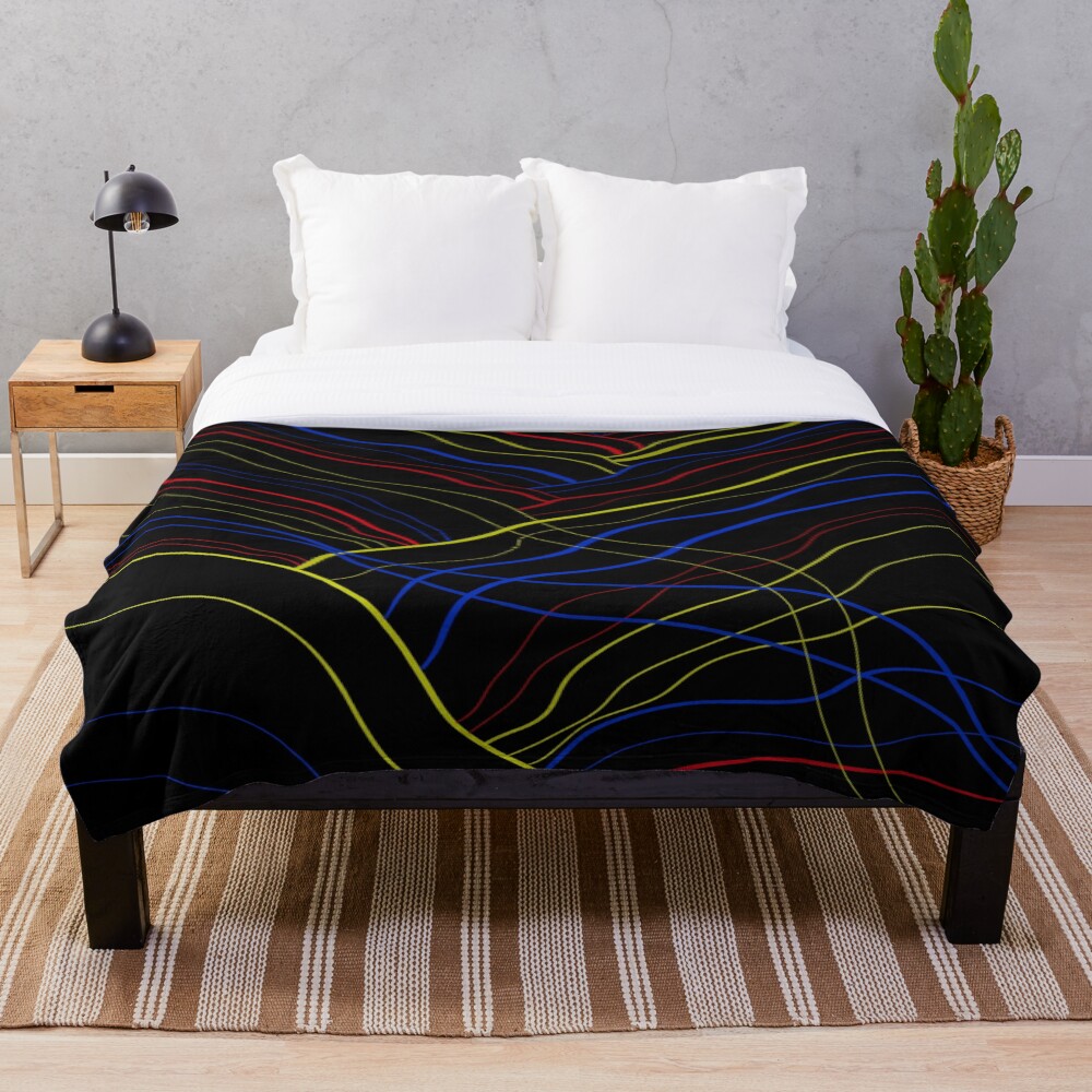 Curved Lines - Abstract Design on a throw blanket