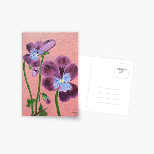 purple pansies Postcard
